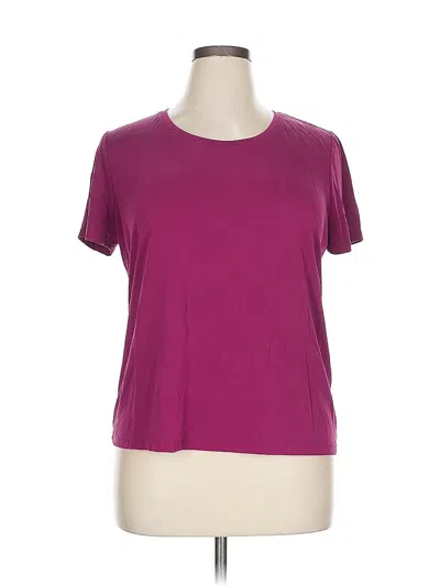 Pre-owned Simply Vera Vera Wang Short Sleeve Top Burgundy Scoop Neck Tops