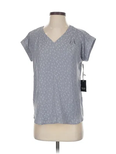 Pre-owned Simply Vera Vera Wang Short Sleeve Top Gray V Neck Tops