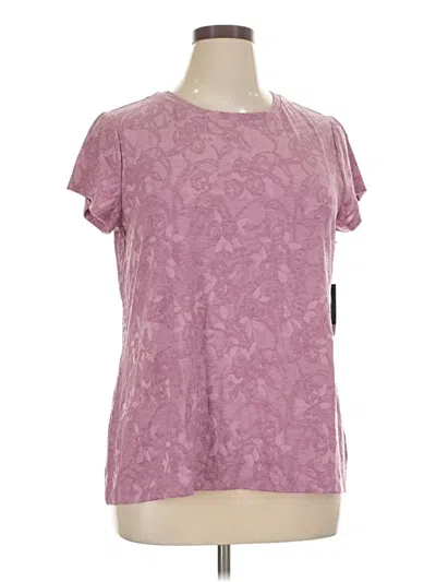Simply Vera Vera Wang Short Sleeve Top Pink Crew Neck Tops