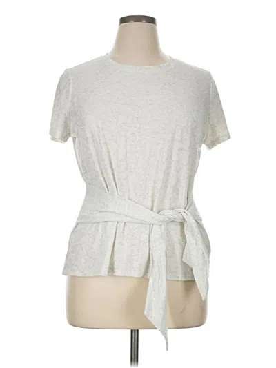 Pre-owned Simply Vera Vera Wang Short Sleeve Top Silver Crew Neck Tops