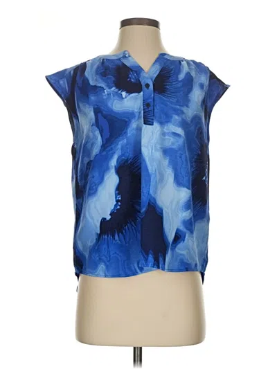 Pre-owned Simply Vera Vera Wang Sleeveless Button Down Shirt In Blue