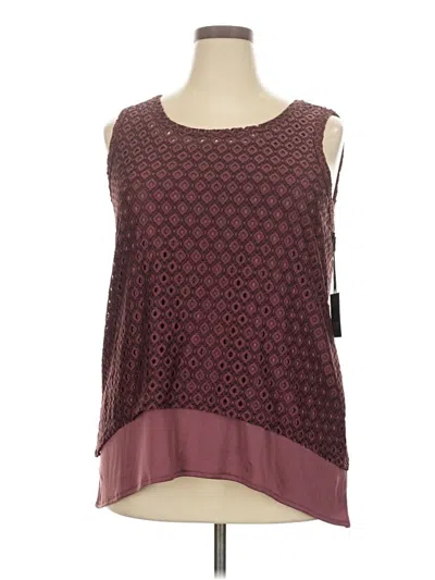 Simply Vera Vera Wang Sleeveless Top Burgundy Scoop Neck Tops