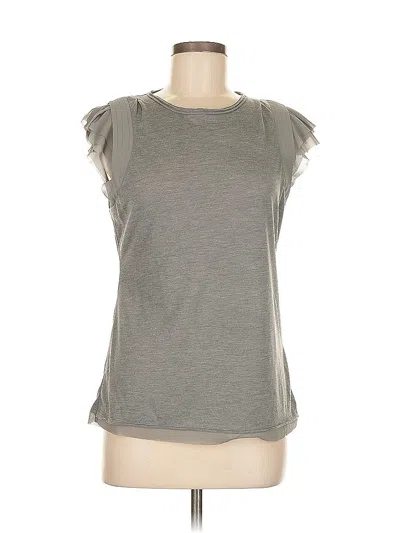 Pre-owned Simply Vera Vera Wang Sleeveless Top Gray Ruffles Neckline Tops