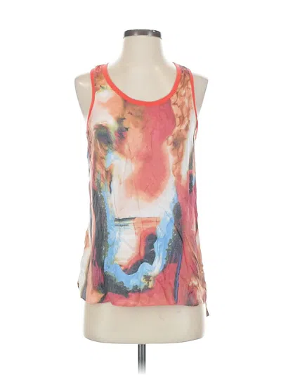 Pre-owned Simply Vera Vera Wang Sleeveless Top Orange Scoop Neck Tops