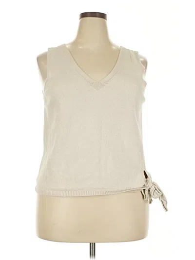 Pre-owned Simply Vera Vera Wang Sweater Vest In White