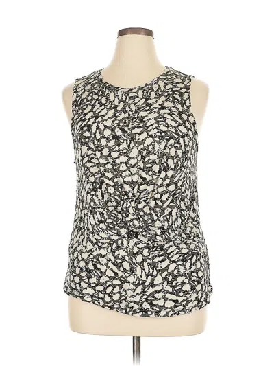Pre-owned Simply Vera Vera Wang Tank Top Ivory Graphic Pattern Tops In White
