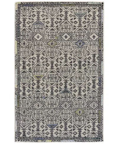 Simply Woven Arazad R8447 Black 8' X 11' Area Rug In Black,line
