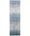 Simply Woven Cadiz R39fw 3'1" X 10' Runner Area Rug In Blue,gray