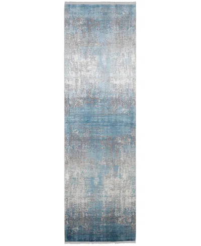 Simply Woven Cadiz R39fw 3'1" X 10' Runner Area Rug In Blue,gray
