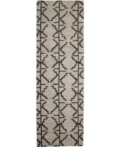 Simply Woven Enzo R8732 Charcoal 2'6" X 8' Runner Rug