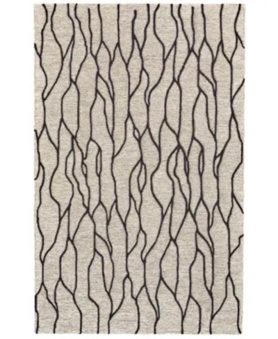 Simply Woven Enzo R8734 Black 5' X 8' Area Rug