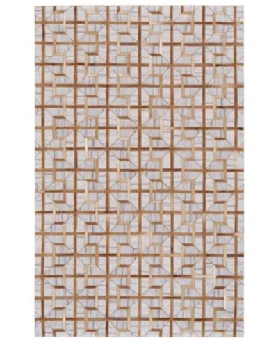 Simply Woven Fannin R0756 Gray 8' X 11' Area Rug In Sudan