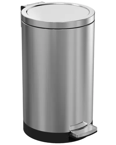 Simplykleen 30l Round Stainless Steel Step Trash Can In Silver