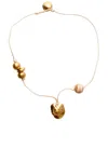 Simuero 7 Am Gold-plated Necklace In Beige