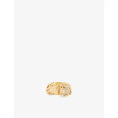 Simuero Womens Vera 18ct Yellow Gold-plated Sterling-silver Ring