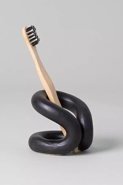 Sin Ceramic Ood Toothbrush Holder In Black