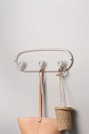 Sin Ceramic Trio Multi-hook Coat Rack Jacket In Speckled White At Urban Outfitters In Brown