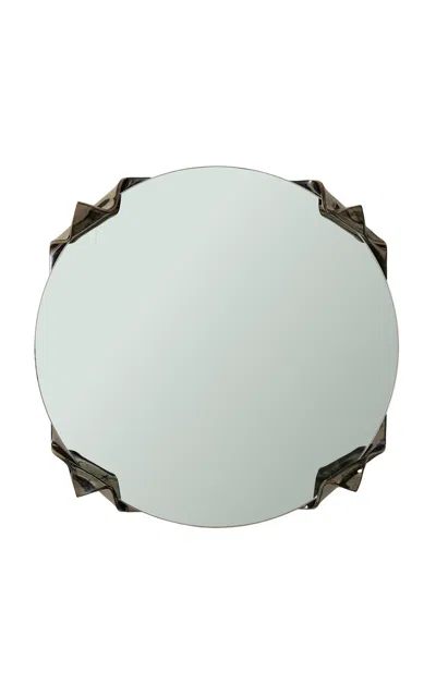 Sin Mira Wall Ceramic Stoneware Mirror In Gray