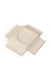 Sin Noor Pillar Short Ceramic Stoneware Candle Holder In Neutral
