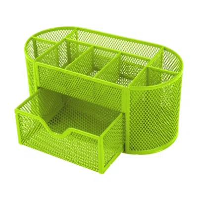 Sinachi 9-compartment Metal Mesh Pencil Holder Desk Organizer, Pen Storage