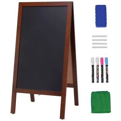 Sinachi A Frame Chalkboard Sign, Double-sided Sidewalk Signs, Freestanding Vintage Wooden Chalk Board With C In Animal Print