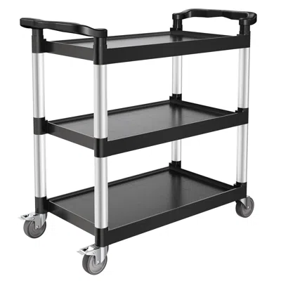 Sinachi Utility Cart, 500 Lbs Load Capacity, 3-tier Utility Plastic Cart With 360° Swivel Wheels (2 With Bra