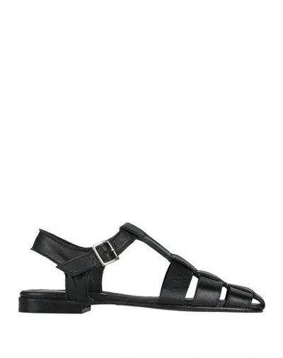 Sinapsi Woman Sandals Black Size 7 Leather