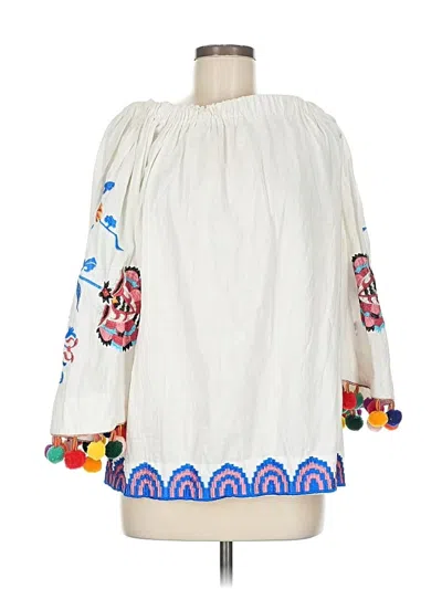 Pre-owned Since Then 3/4 Sleeve Blouse In White