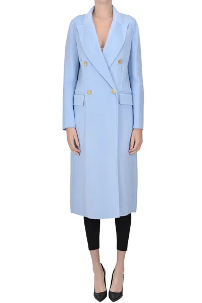 Since're Paris Double Breasted Coat In Light Blue