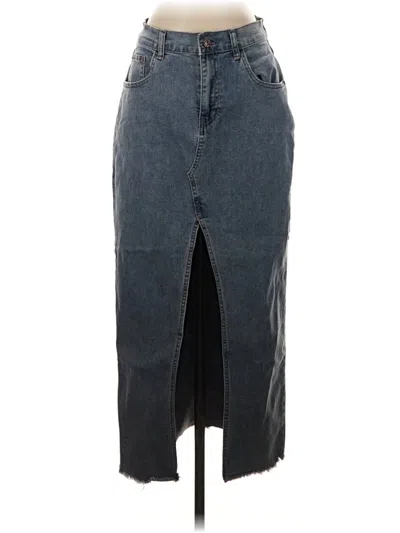 Pre-owned Sincerely Jules Denim Skirt In Gray