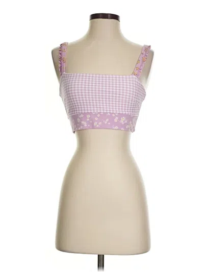 Pre-owned Sincerely Jules For Bandier Tank Top Pink Square Neckline Tops