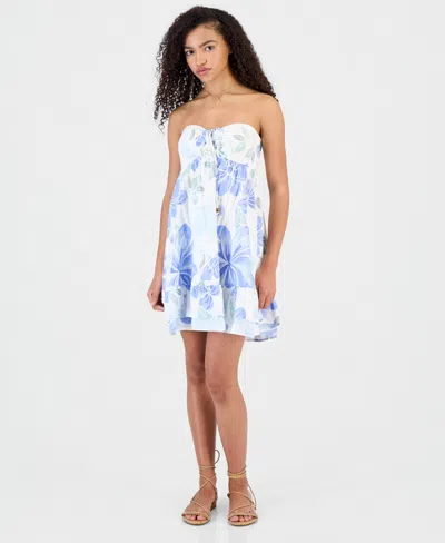 Sincerely Jules Juniors' Convertible Halter Babydoll Mini Dress In Multi