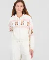 Sincerely Jules Juniors' Cozy Cropped Full-zip Hoodie In Multi