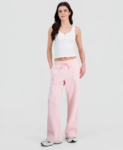 Sincerely Jules Juniors' High-rise Wide-leg Pants In Pink