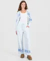 Sincerely Jules Juniors' Mink Pull-on Wide-leg Pants In Blue