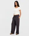 Sincerely Jules Juniors' Striped Drawstring Pants In White