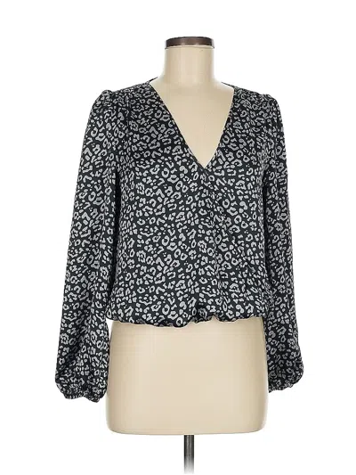Pre-owned Sincerely Jules Long Sleeve Blouse In Black