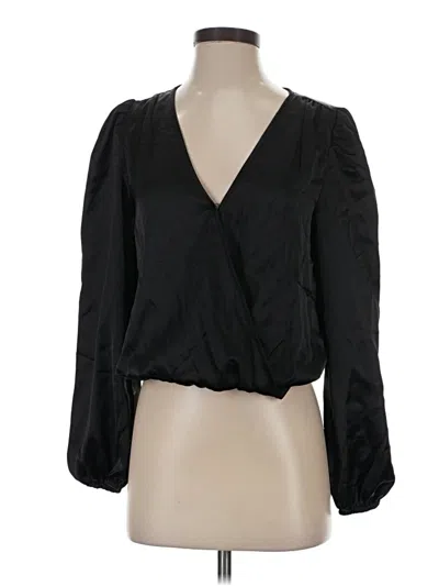 Pre-owned Sincerely Jules Long Sleeve Blouse In Black