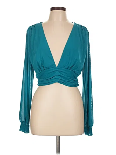 Pre-owned Sincerely Jules Long Sleeve Blouse In Blue