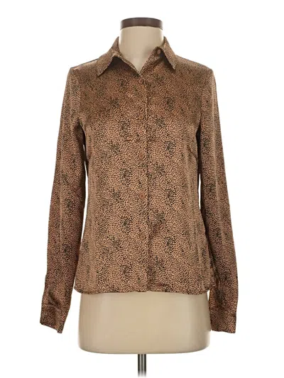 Pre-owned Sincerely Jules Long Sleeve Blouse In Brown