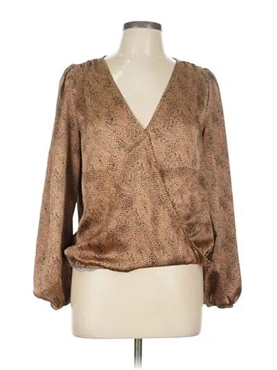 Pre-owned Sincerely Jules Long Sleeve Blouse In Brown