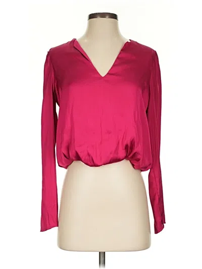 Pre-owned Sincerely Jules Long Sleeve Blouse In Burgundy