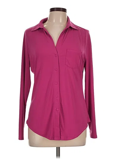 Pre-owned Sincerely Jules Long Sleeve Blouse In Burgundy