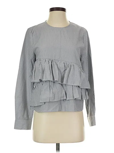 Pre-owned Sincerely Jules Long Sleeve Blouse In Gray