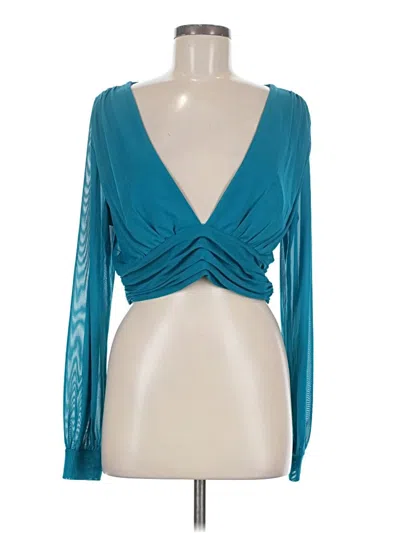 Pre-owned Sincerely Jules Long Sleeve Blouse In Teal