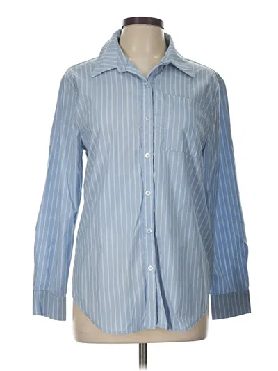 Pre-owned Sincerely Jules Long Sleeve Button Down Shirt In Blue