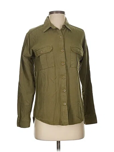 Pre-owned Sincerely Jules Long Sleeve Button Down Shirt In Green