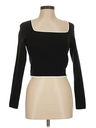 Pre-owned Sincerely Jules Long Sleeve Top Black One Shoulder Neckline Tops