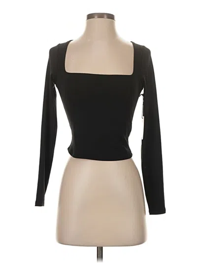 Pre-owned Sincerely Jules Long Sleeve Top Black Square Neckline Tops