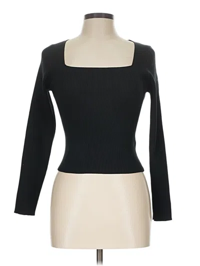 Pre-owned Sincerely Jules Long Sleeve Top Black Square Neckline Tops